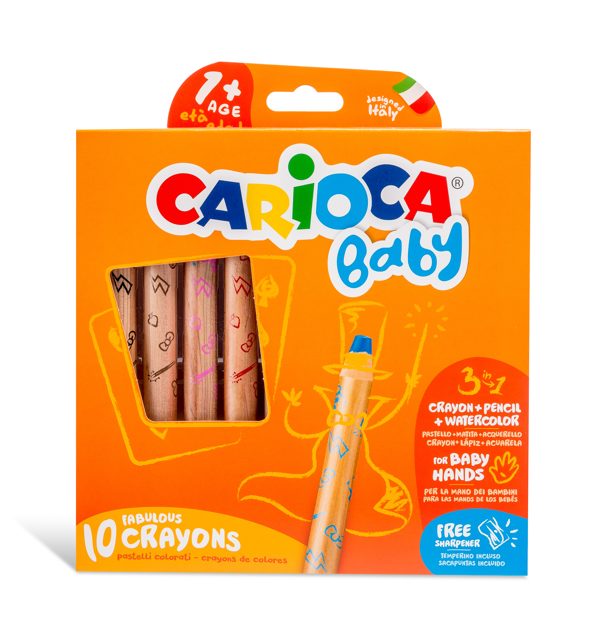 Carioca Baby 3 in1 Crayons - Pack of 10